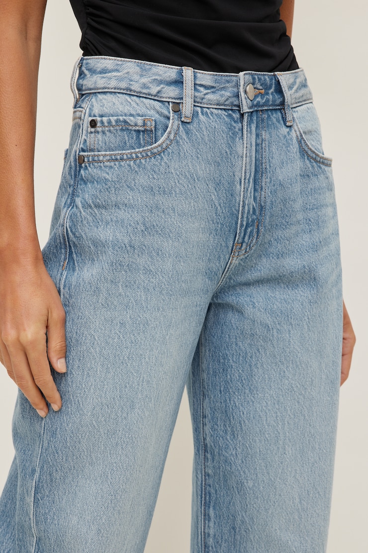 Kennedy High Rise Barrel Leg Jeans Medium Light Indigo / Blue Rebellion large