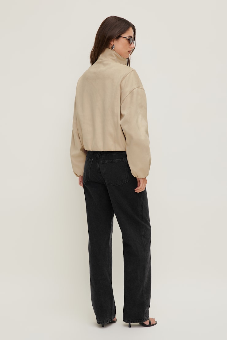 Mika Mid Rise Relaxed Straight Leg Jeans Nightfall Black large