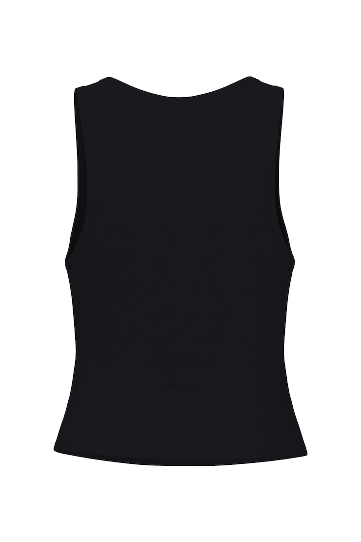 SnatchRib Scoop Tank Top, Jet Black, large