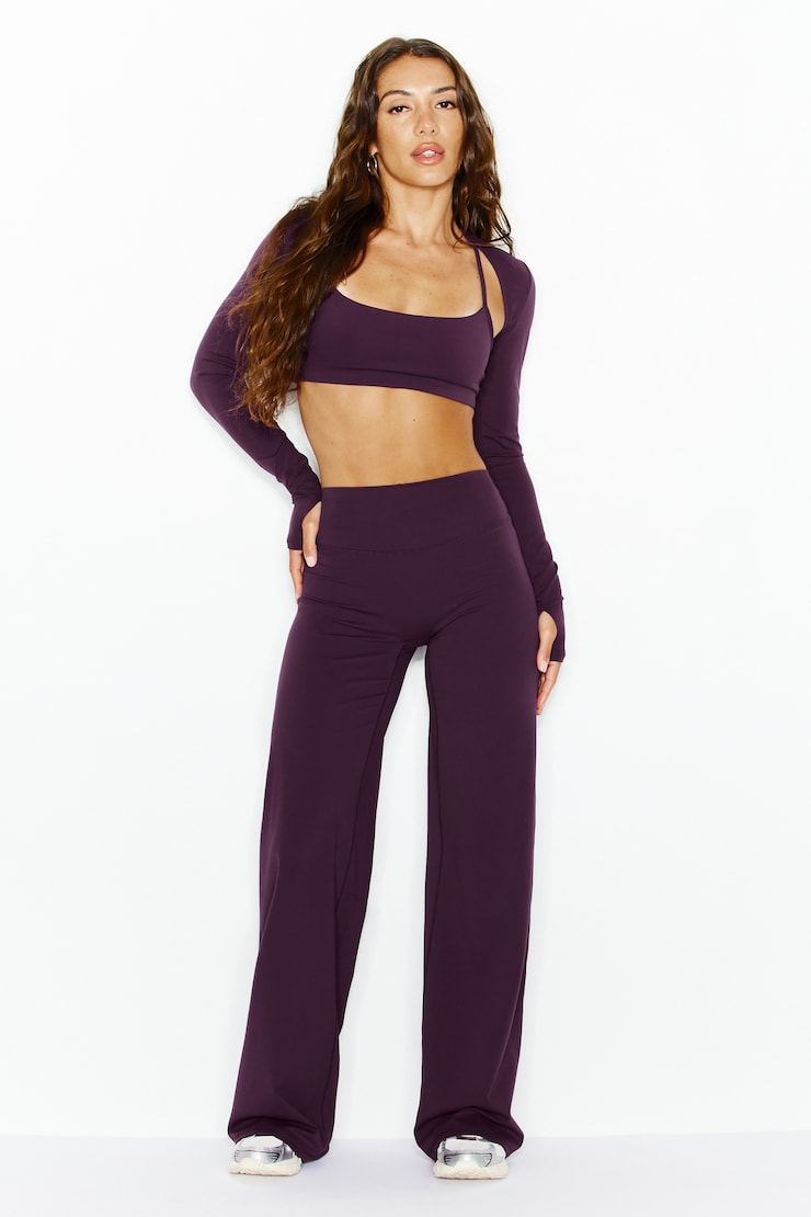 Perfect Peach Active Pants, Wild Berry Maroon, large