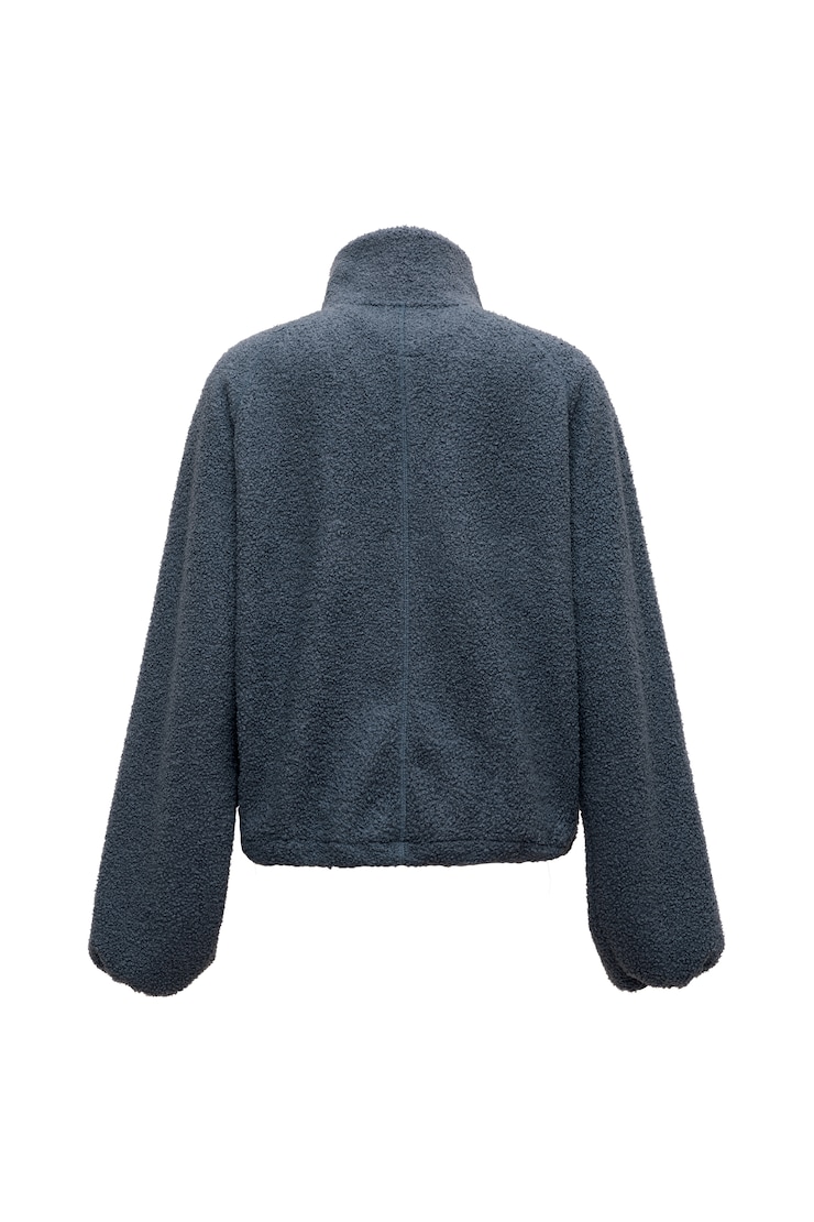 Sherpa Mixed Media Half Zip Jacket, Heated Indigo, large