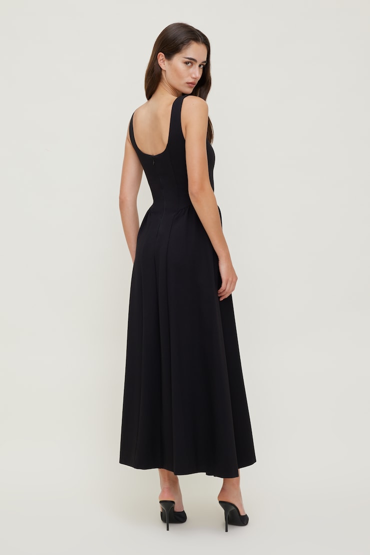 Irina Ponte Midi Dress Jet Black large