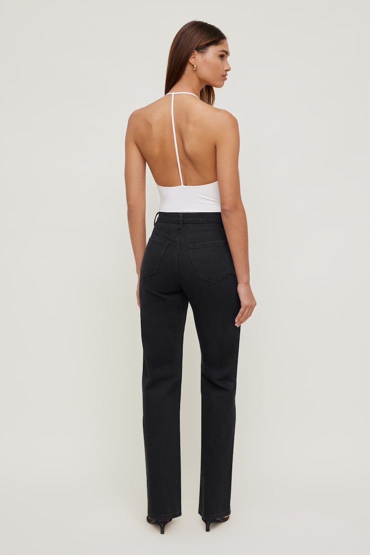 Olivia Comfort High Rise Straight Leg Jeans Dark Black / Granite large