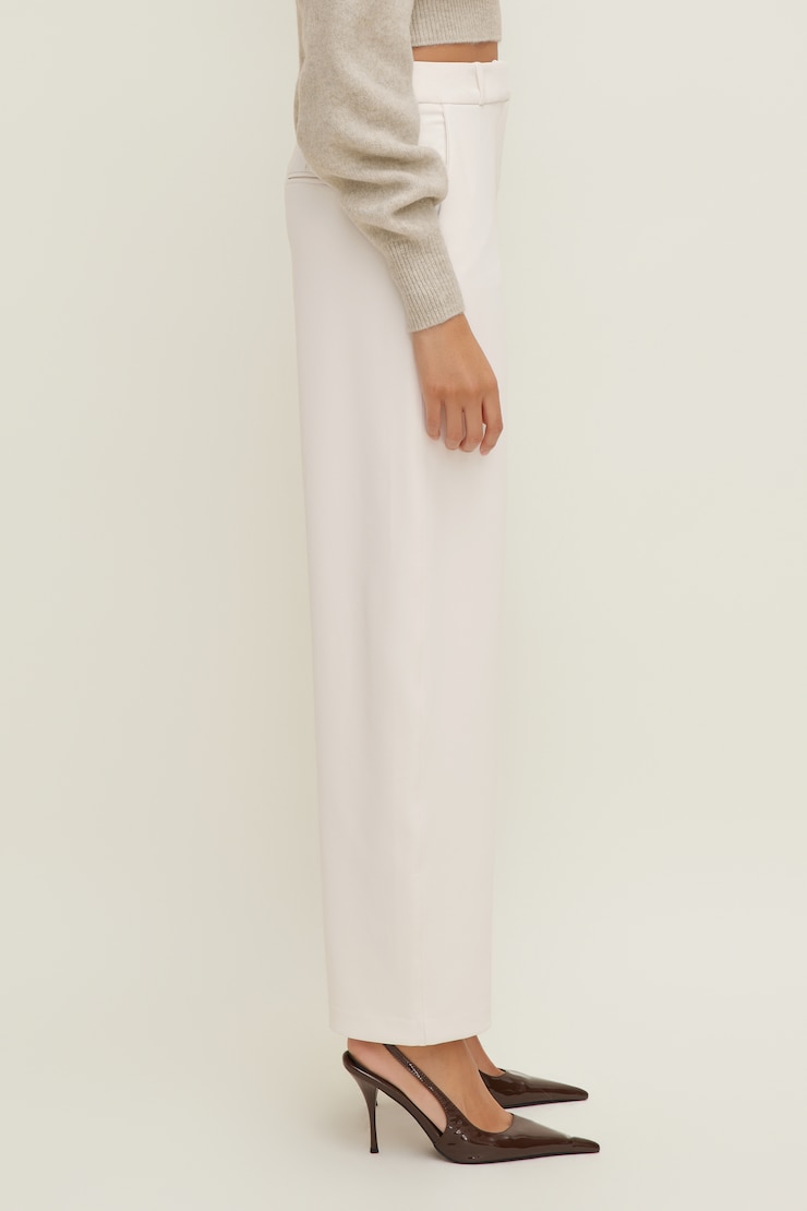 Pantalon à jambe ballon et taille mi-haute Andie Blanc cassé apaisant large
