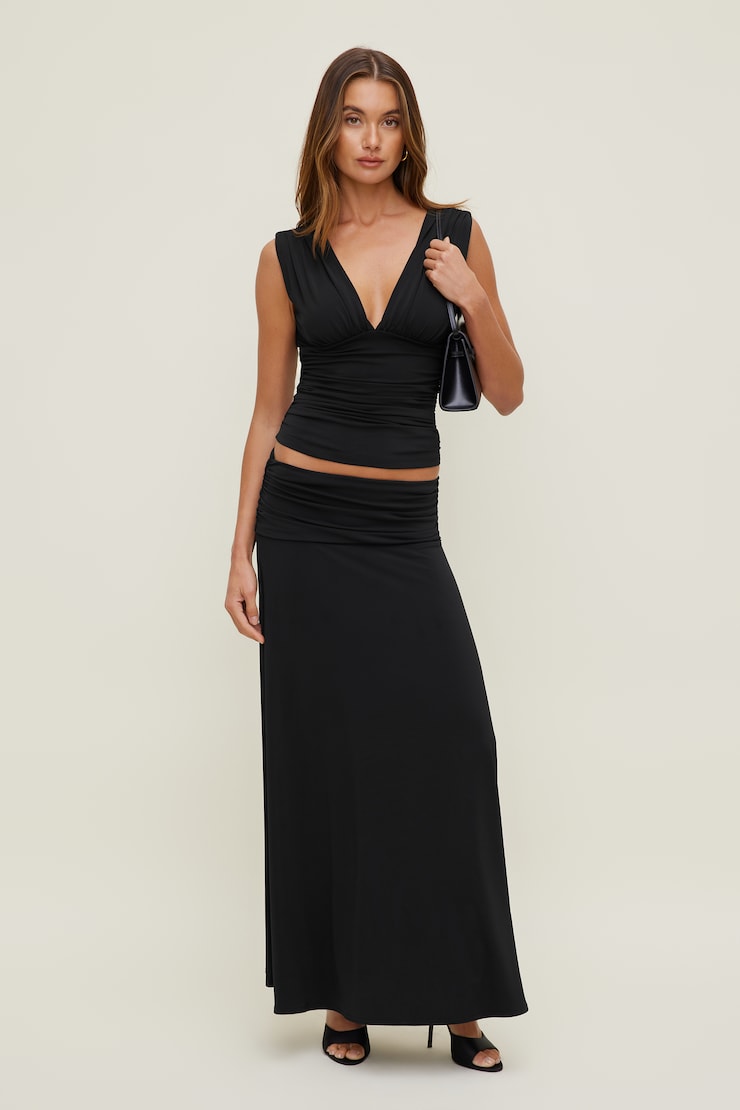 Sculpt Foldover Maxi Skirt
