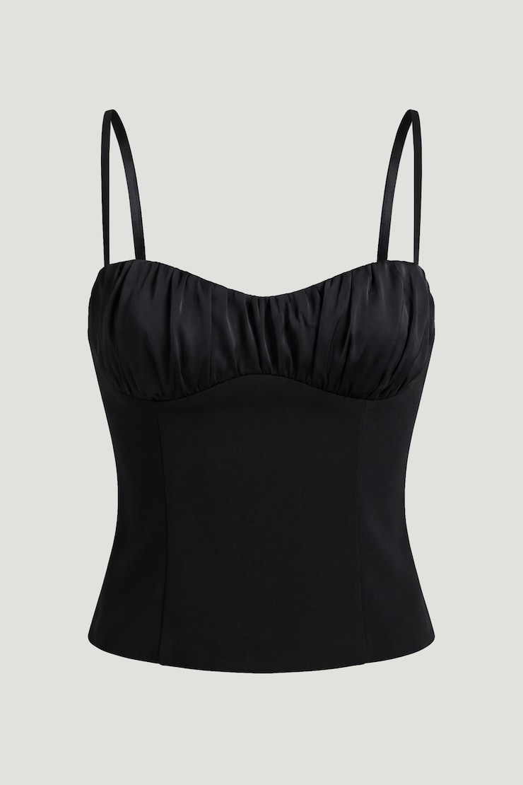 Satin Crepe Bustier Top
