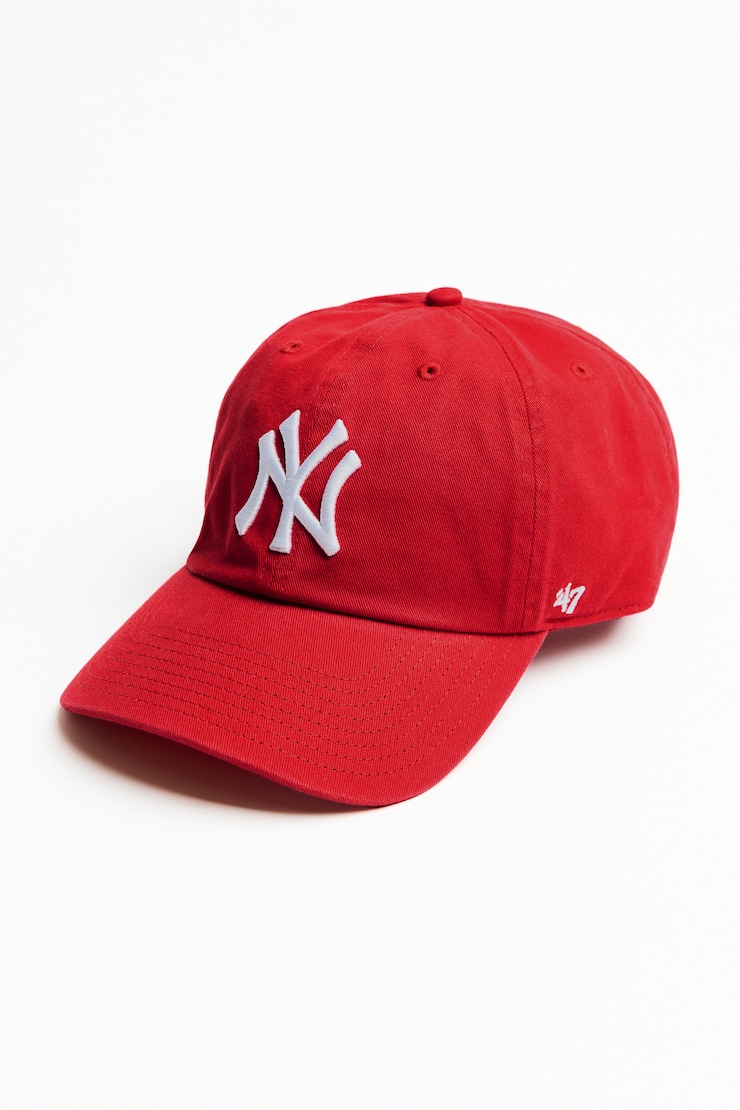 47 BRAND Clean Up Cap  - NY, Scarlet Flame Red/White, large