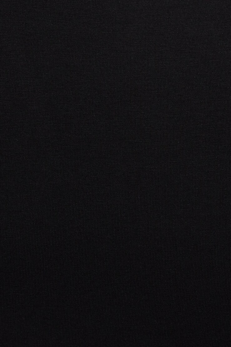 T-shirt épuré à col en V, Noir encre, large