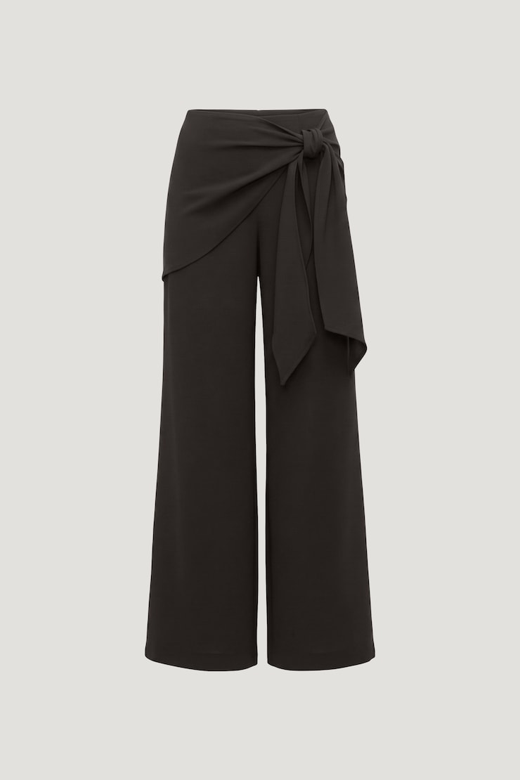 Wrap Wide Leg Pants Chocolate Torte Brown large