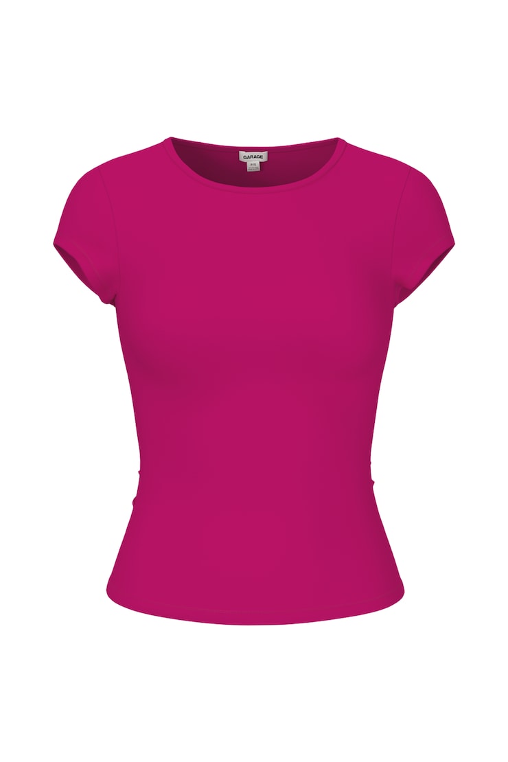 Sleek Crewneck T-Shirt, Raspberry Cheeks Pink, large
