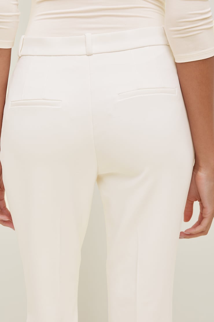 High Rise Slim Straight Leg Pants CALMING WHITE large