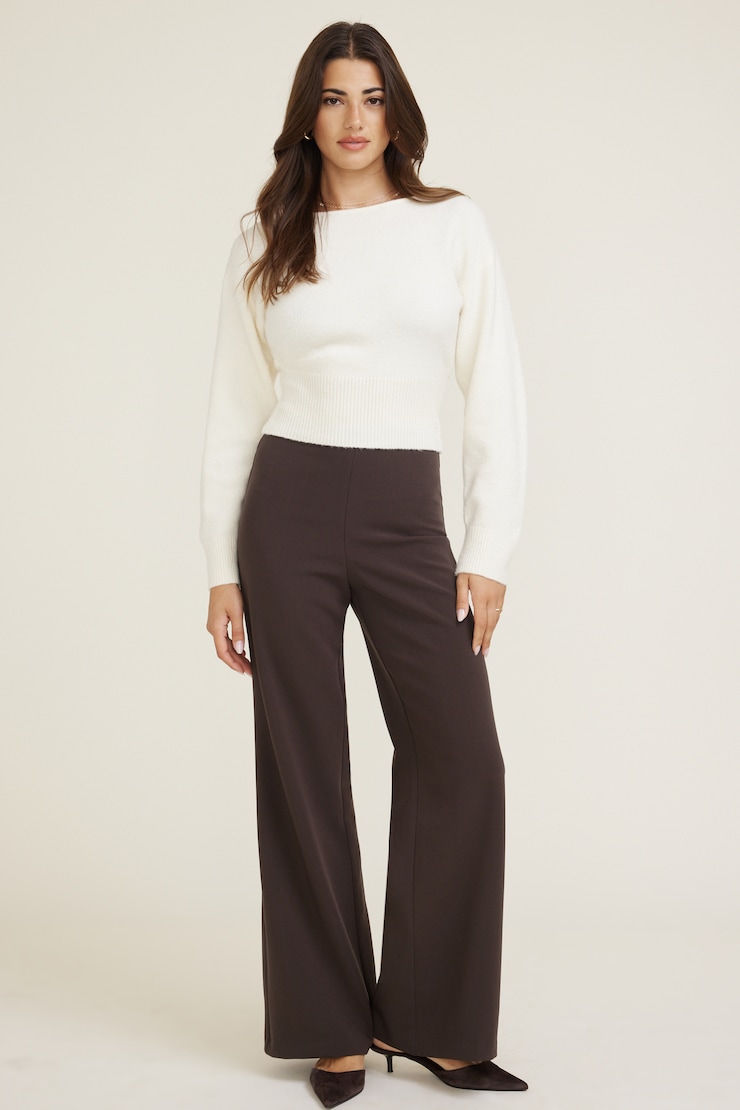 Pantalon épuré à jambe large