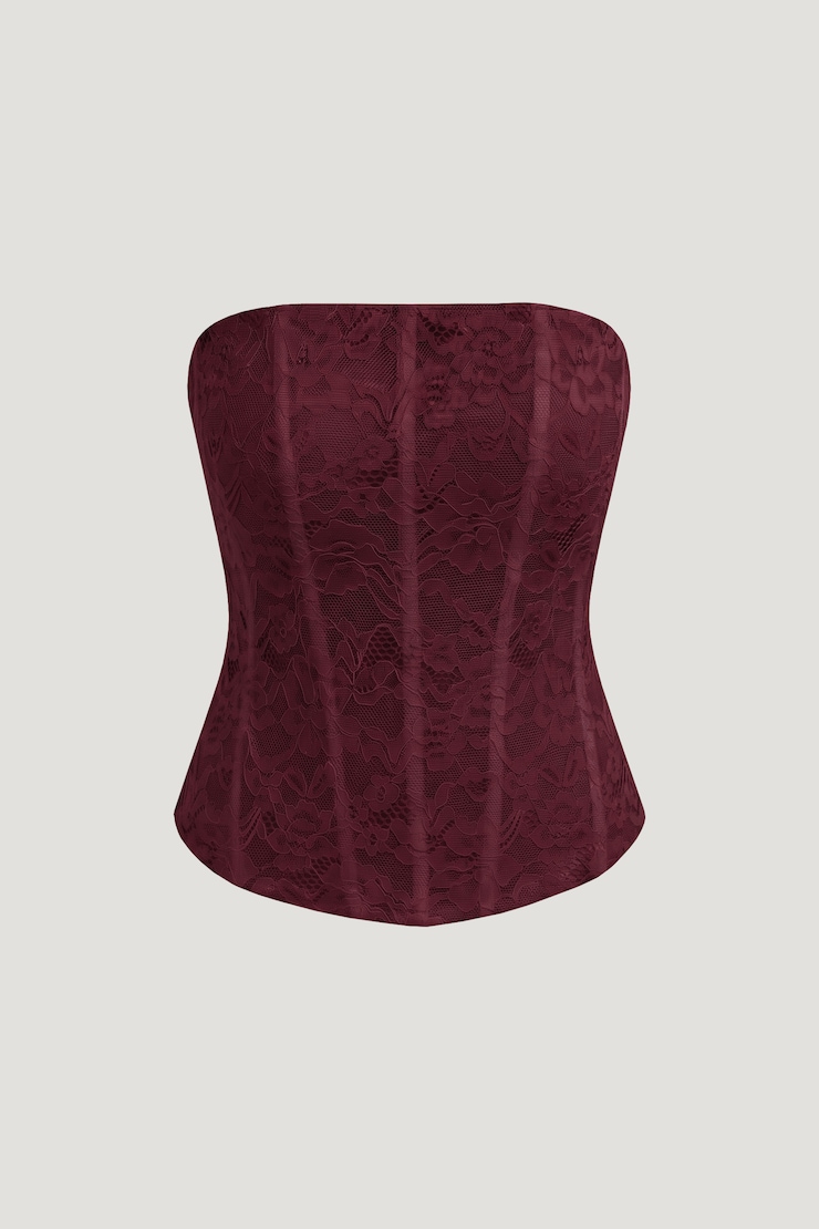 Lace Corset Top Maroon Banner large