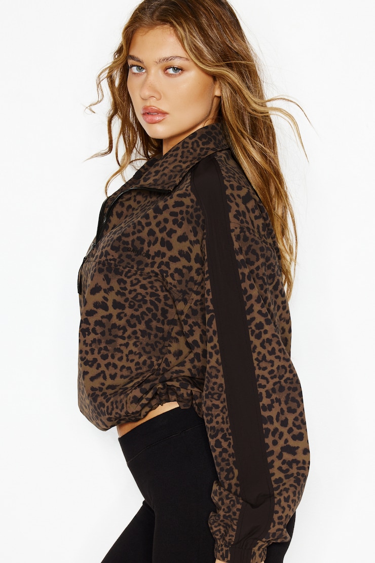 Nylon Anorak Jacket, Untamed Leopard, large