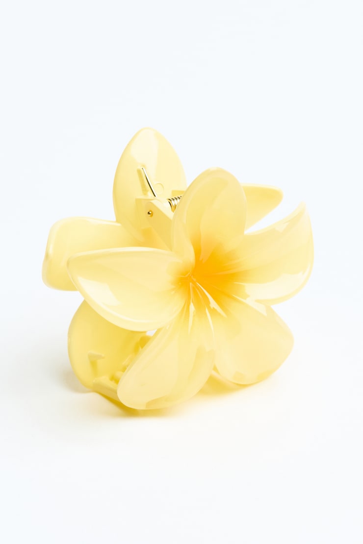 Flower Hair Claw, Translucent Limonada Yellow, large