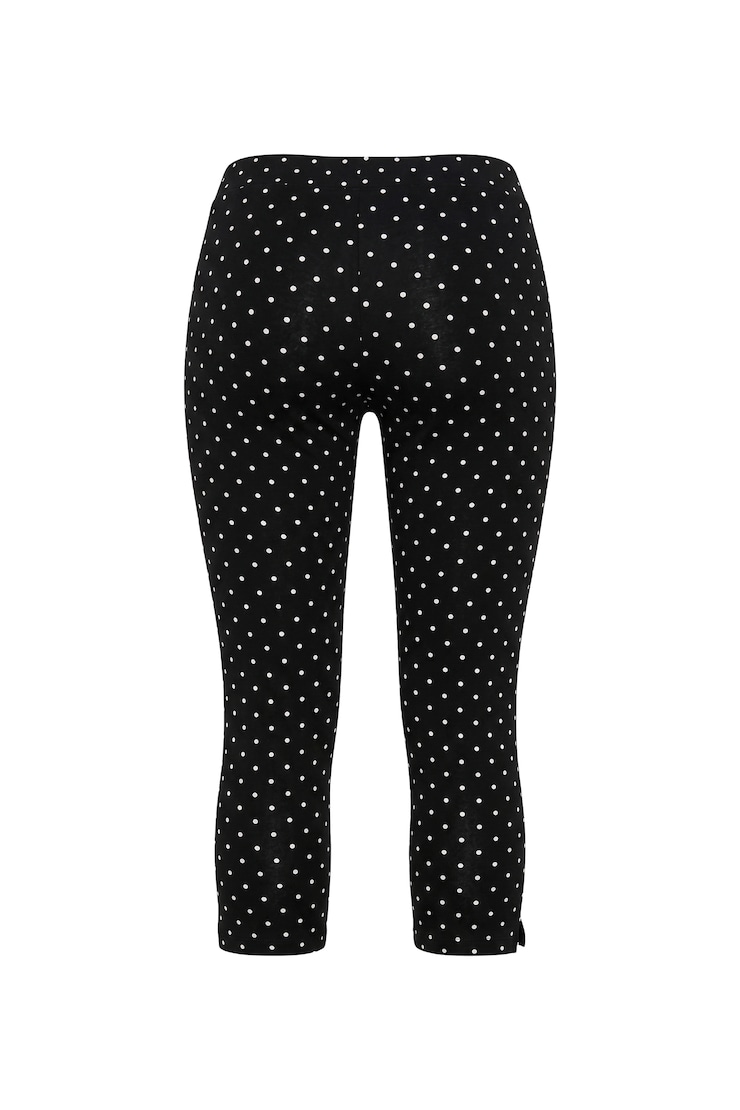 StretchTerry™ Capri Pants, Jet Black/White Polka Dots, large
