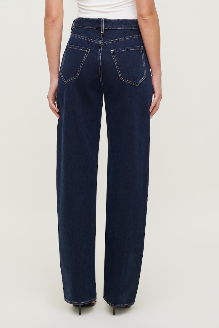 Mika Mid Rise Relaxed Straight Leg Jeans Dark Indigo / Saranac Blue large