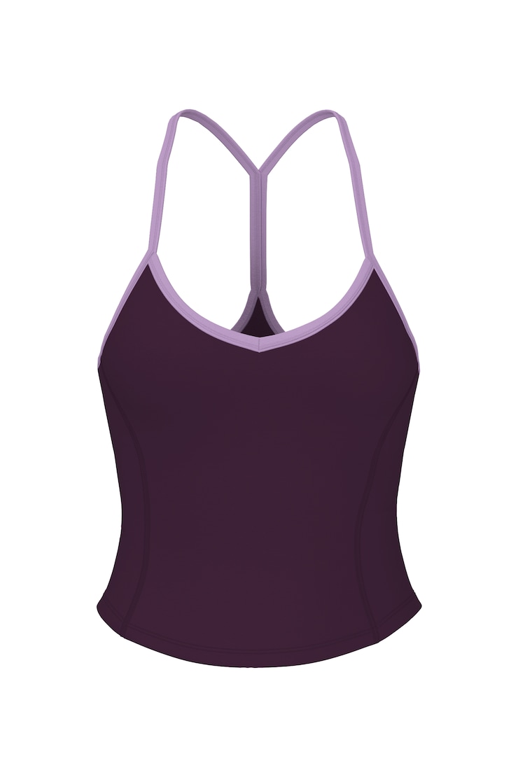 Active Y-Back Tank Top, Wild Berry Maroon/Charged Lilac Purple, large