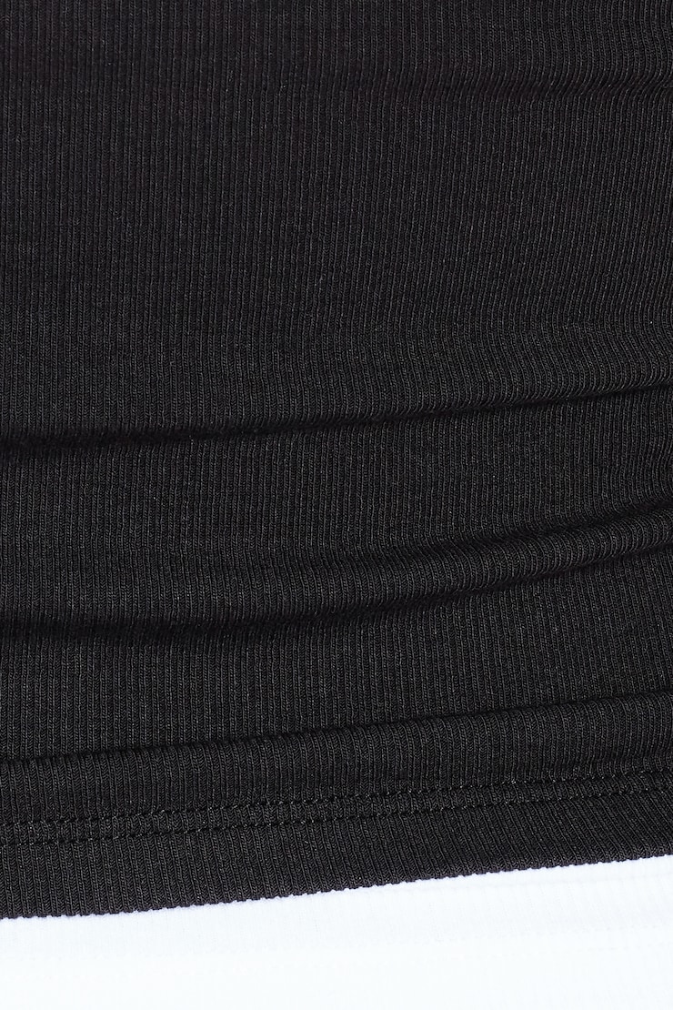 SnatchRib Double Layer Longsleeve Top, Jet Black/Bright White, large