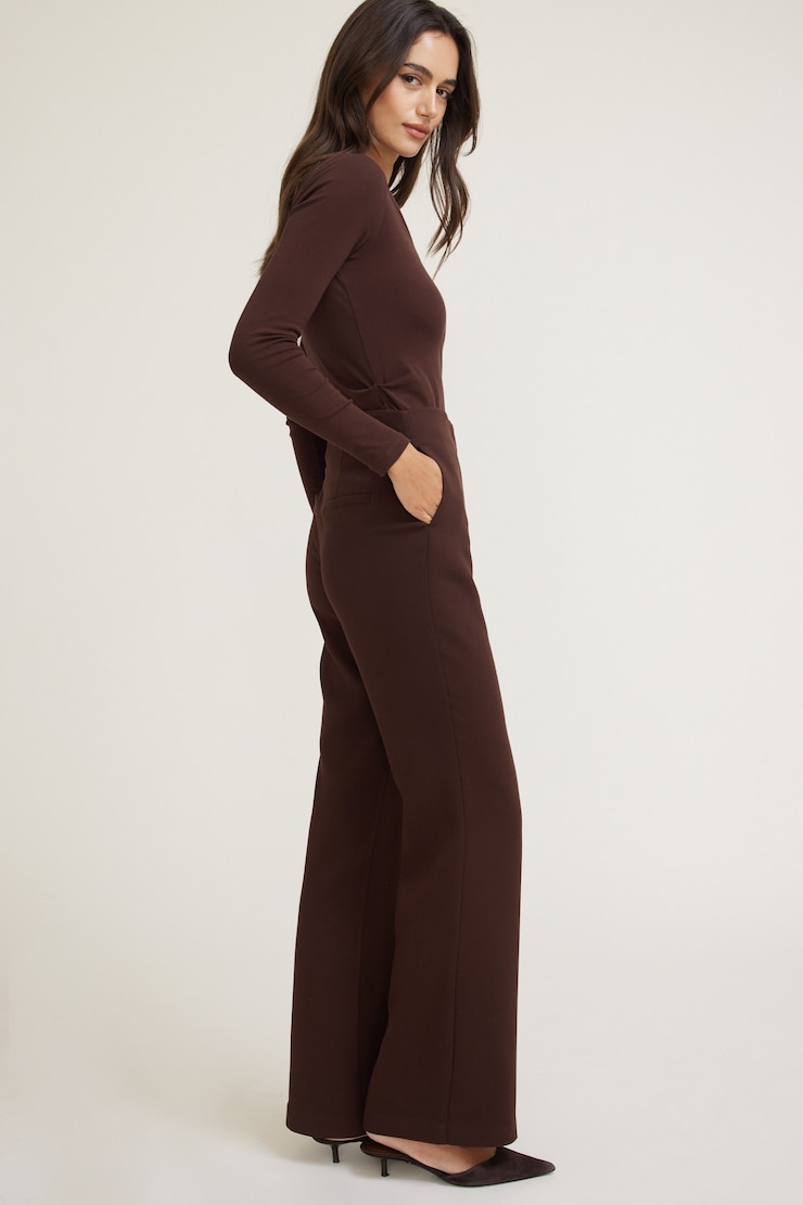 Stevie Slim Bootcut Pants Bitter Chocolate Burgundy large