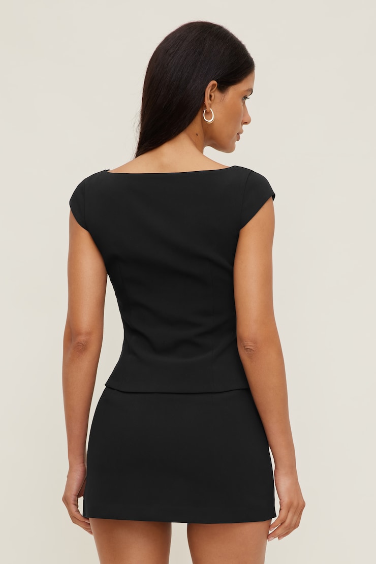 Scoop Neck Top Jet Black large