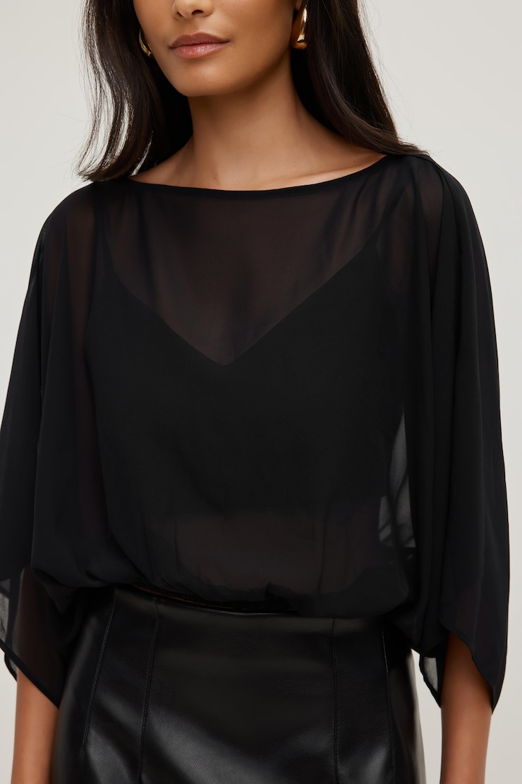 Bubble Cape Top Jet Black large