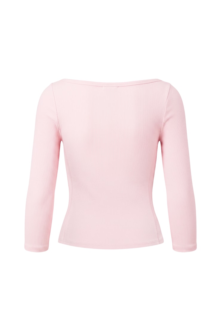 SnatchRib 3/4 Sleeve Top, Pink, large