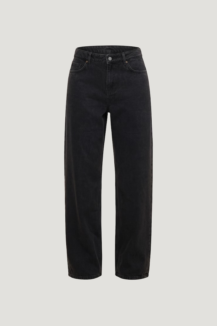 Mika Mid Rise Relaxed Straight Leg Jeans Nightfall Black large