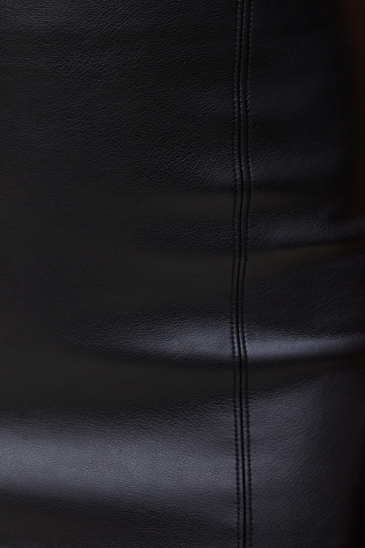 Marlow Faux Leather Midi Skirt Jet Black large