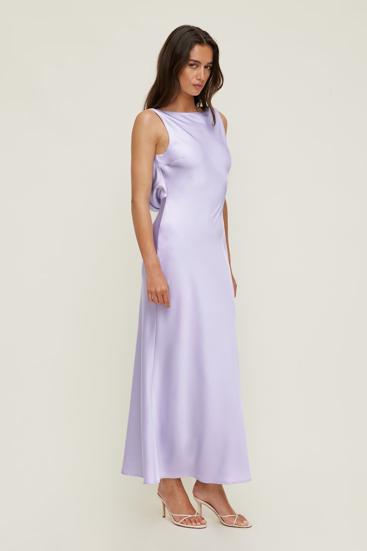 Nora Satin Maxi Slip Dress PURPLE | Dynamite