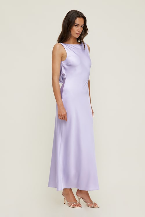 purple dress dynamite Short Sleeve Twist Front Maxi Dress Purple