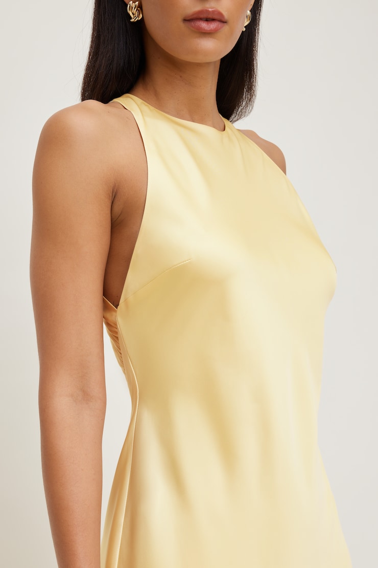 Andy Satin Maxi Dress Pale Yellow large
