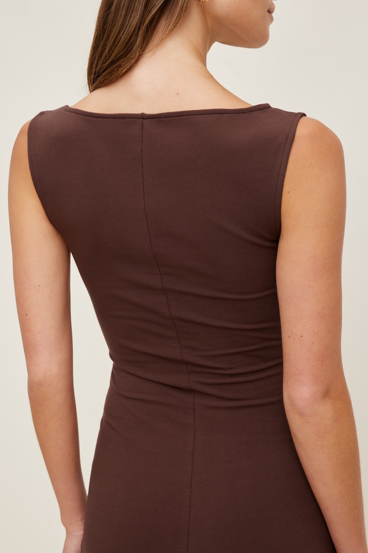 Katia Cotton Mini Dress Rum Raisin Burgundy large