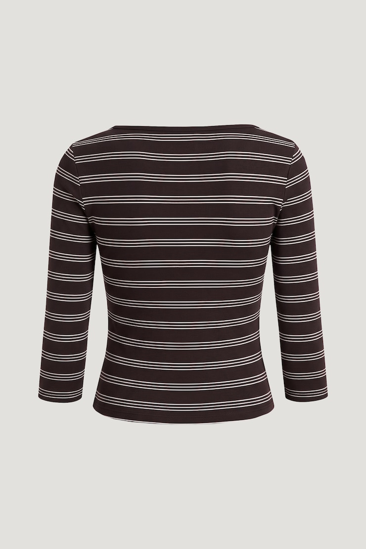 Maude Striped T Shirt Cherry Lacquer Burgundy / White Stripes large