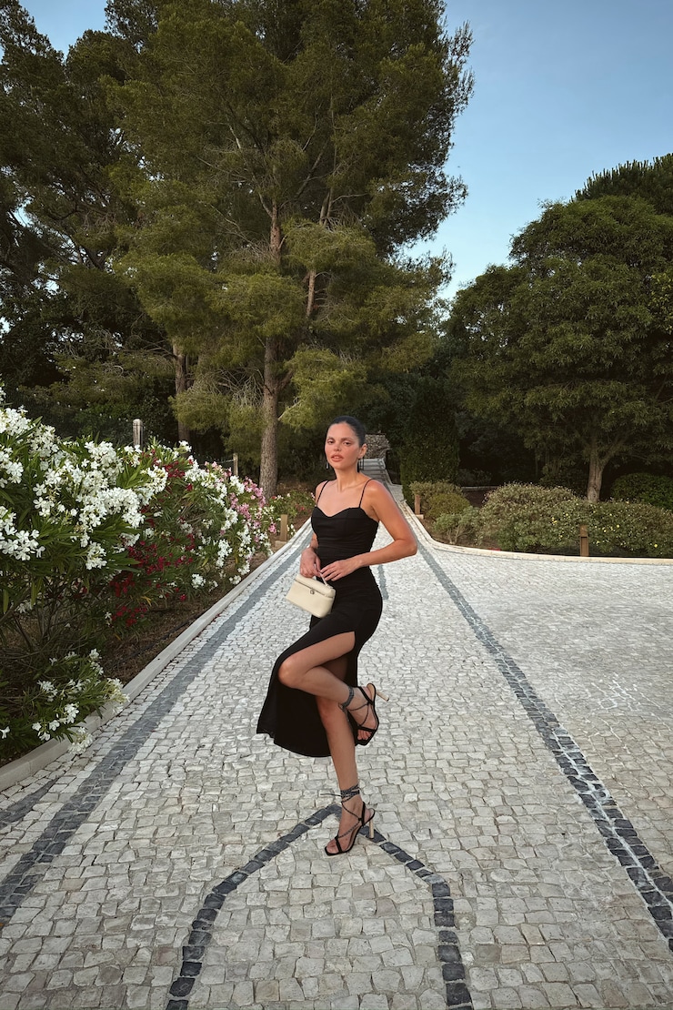 Ruched Mesh Midi Dress Jet Black large