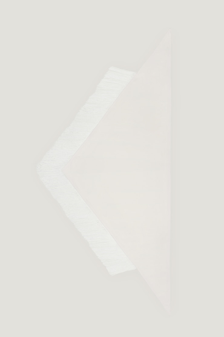 Fringe Triangle Scarf Calming Off White large