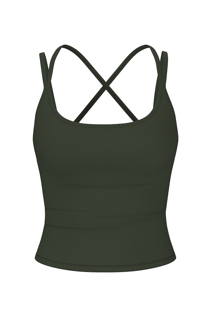 Cami à bretelles doubles Active, Obsession olive, large