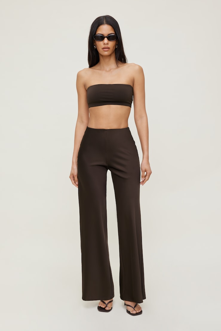 Soutien-gorge bandeau sculptant Brun café large