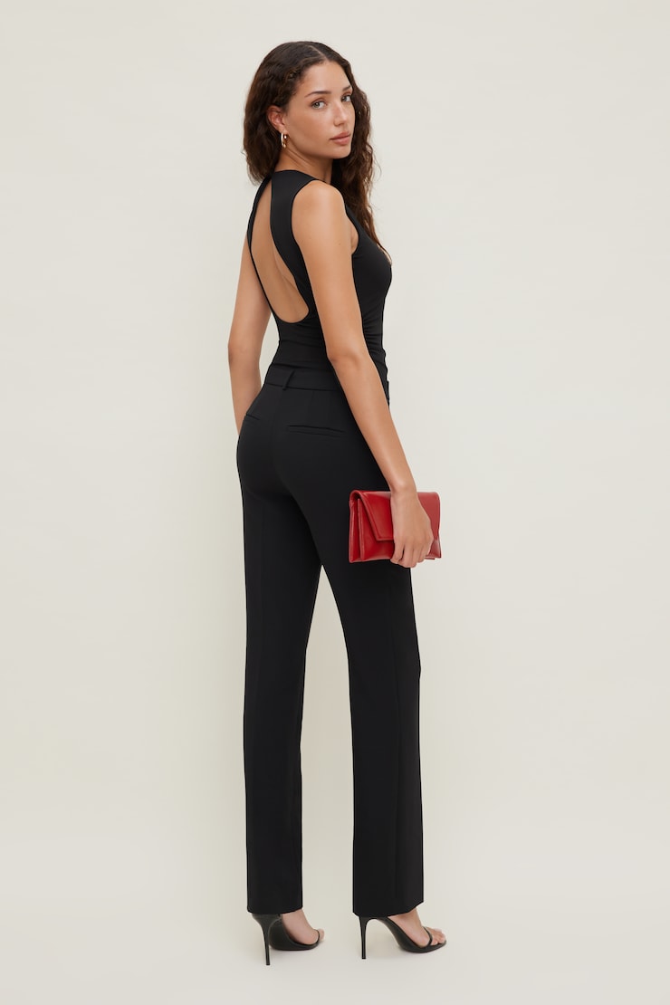 Sculpt Open Back Bodysuit Jet Black large