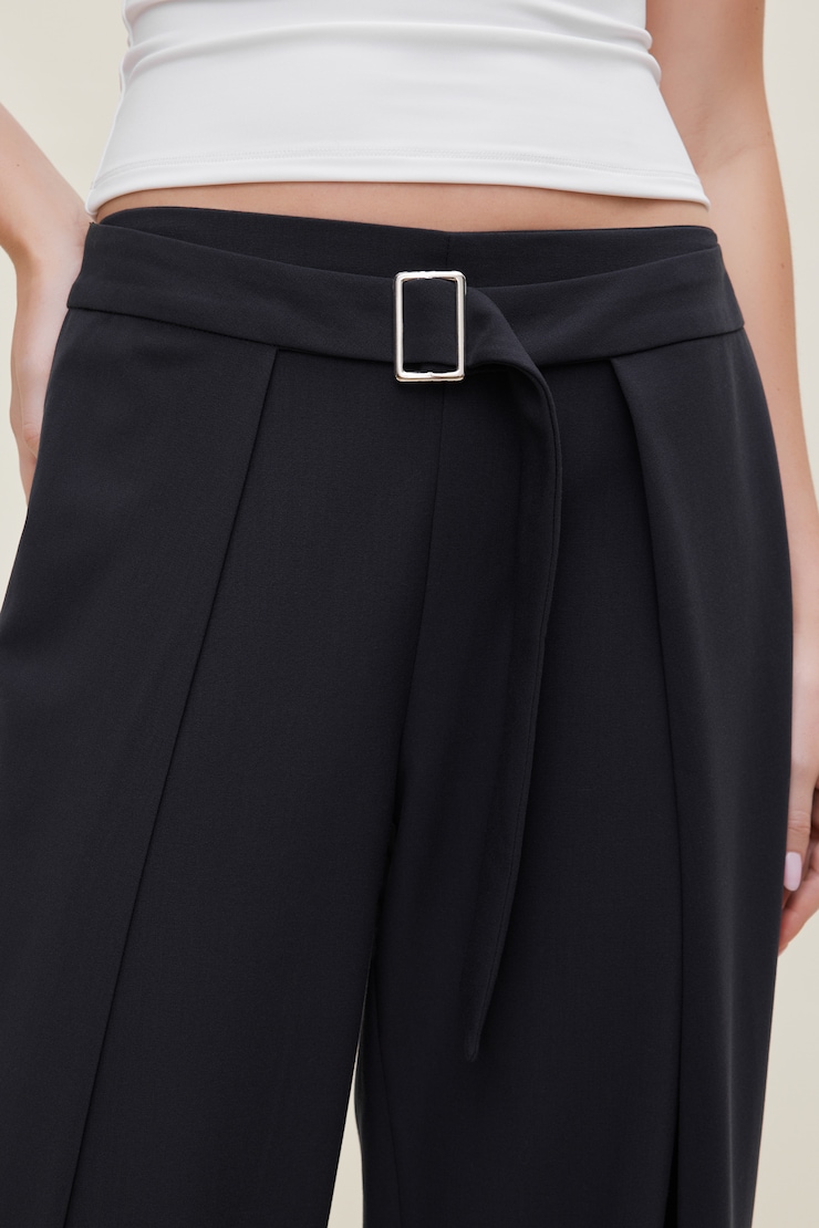 Pantalon à plis Tate Marine puits profond large