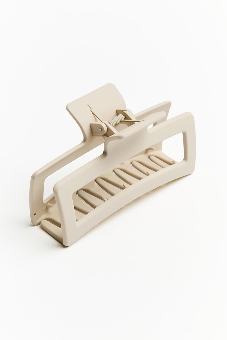 Oversized Rectangle Claw Clip, Coconut Whip Beige, large