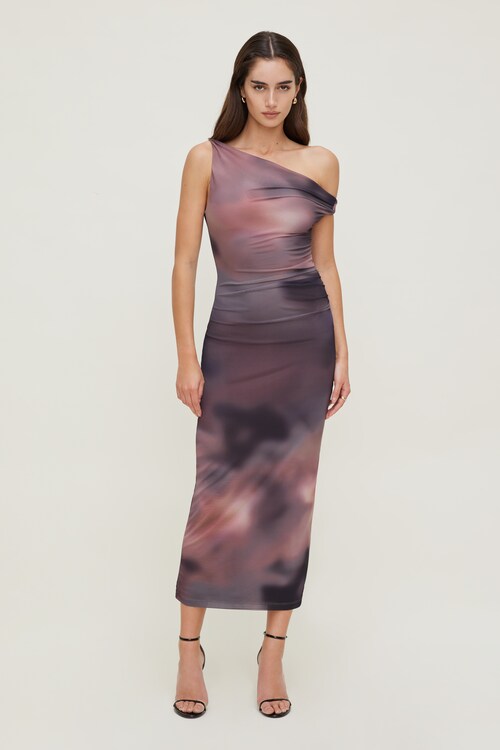 Jayde Mesh Midi Dress PURPLE | Dynamite