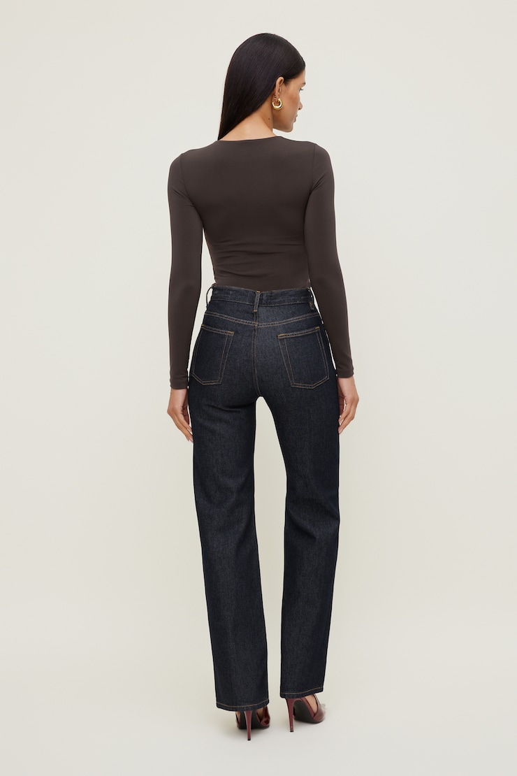 Sculpt Crewneck Bodysuit Java Brown large