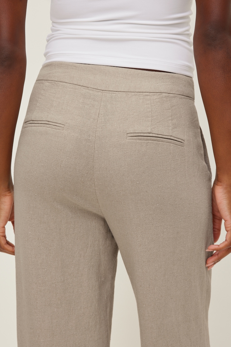 Yasmin Linen Straight Leg Pants Natural Linen Beige large