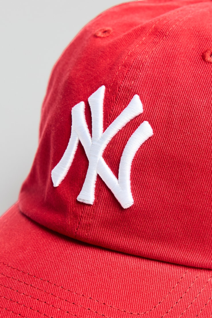 47 BRAND Clean Up Cap  - NY, Scarlet Flame Red/White, large