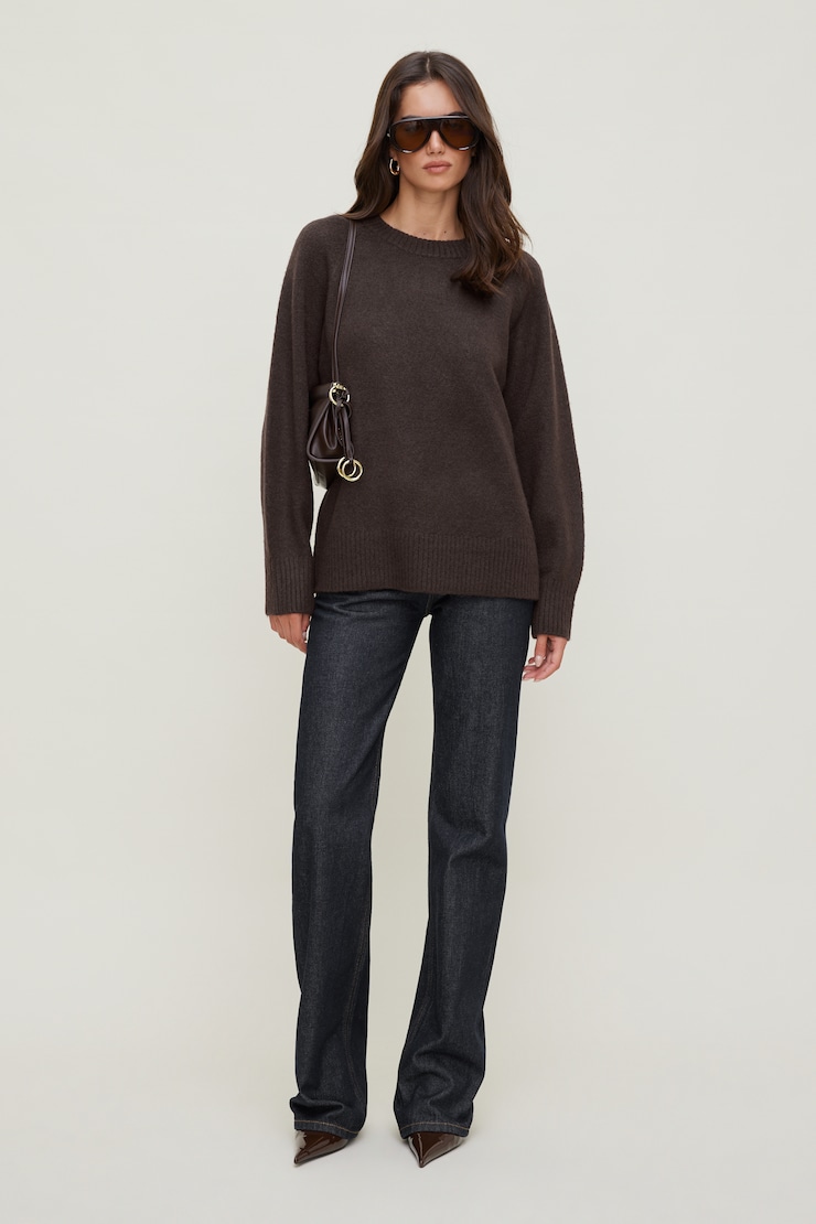 Rory Oversized Sweater Java Brown large