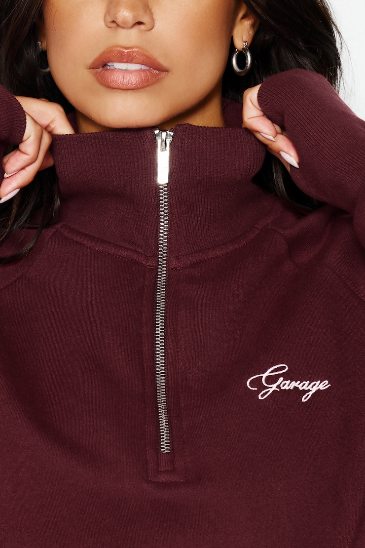 UltraFleece Funnel Half Zip Sweatshirt, Burgundy Bite, large