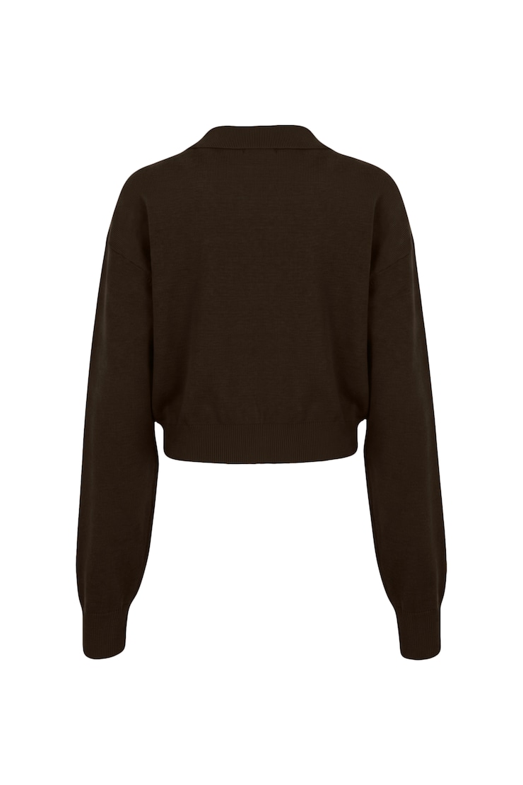 After Practice Polo Sweater, Deep Brown, large