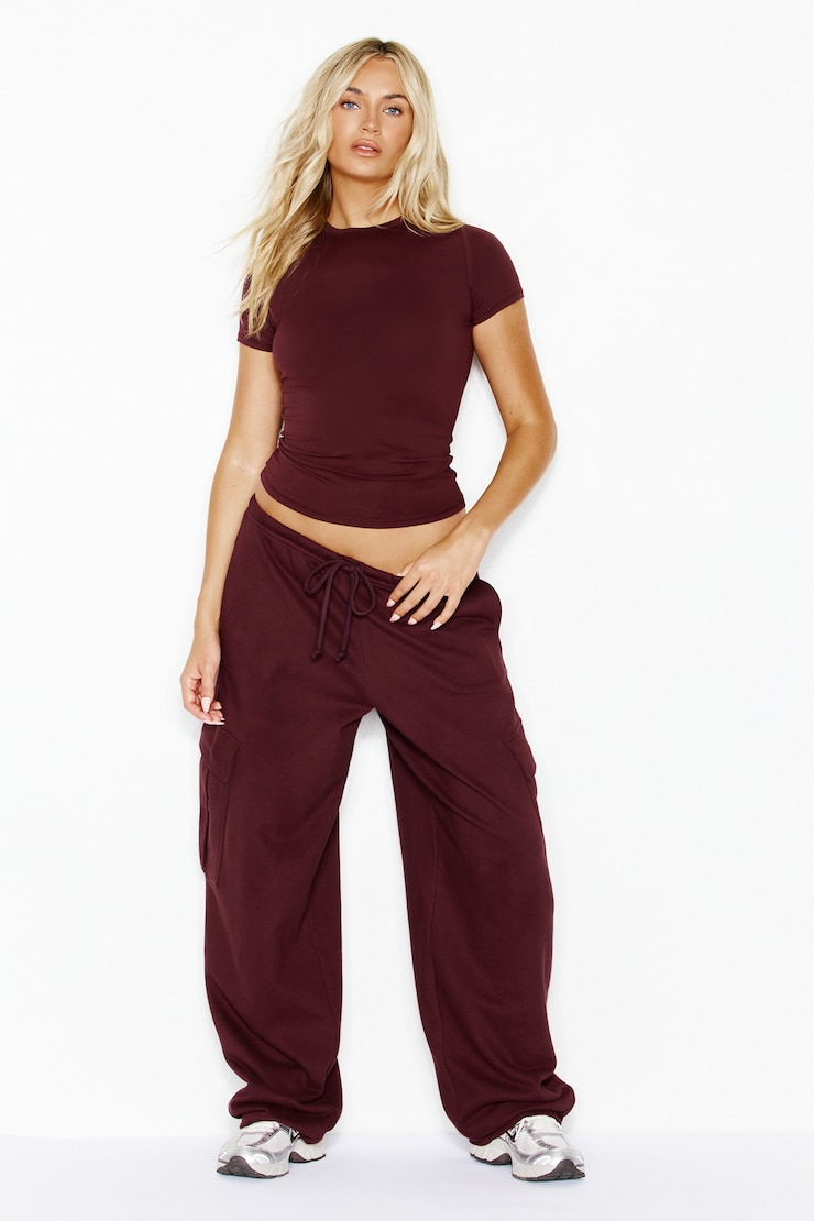 Baretouch Crewneck T-Shirt, Burgundy Bite, large