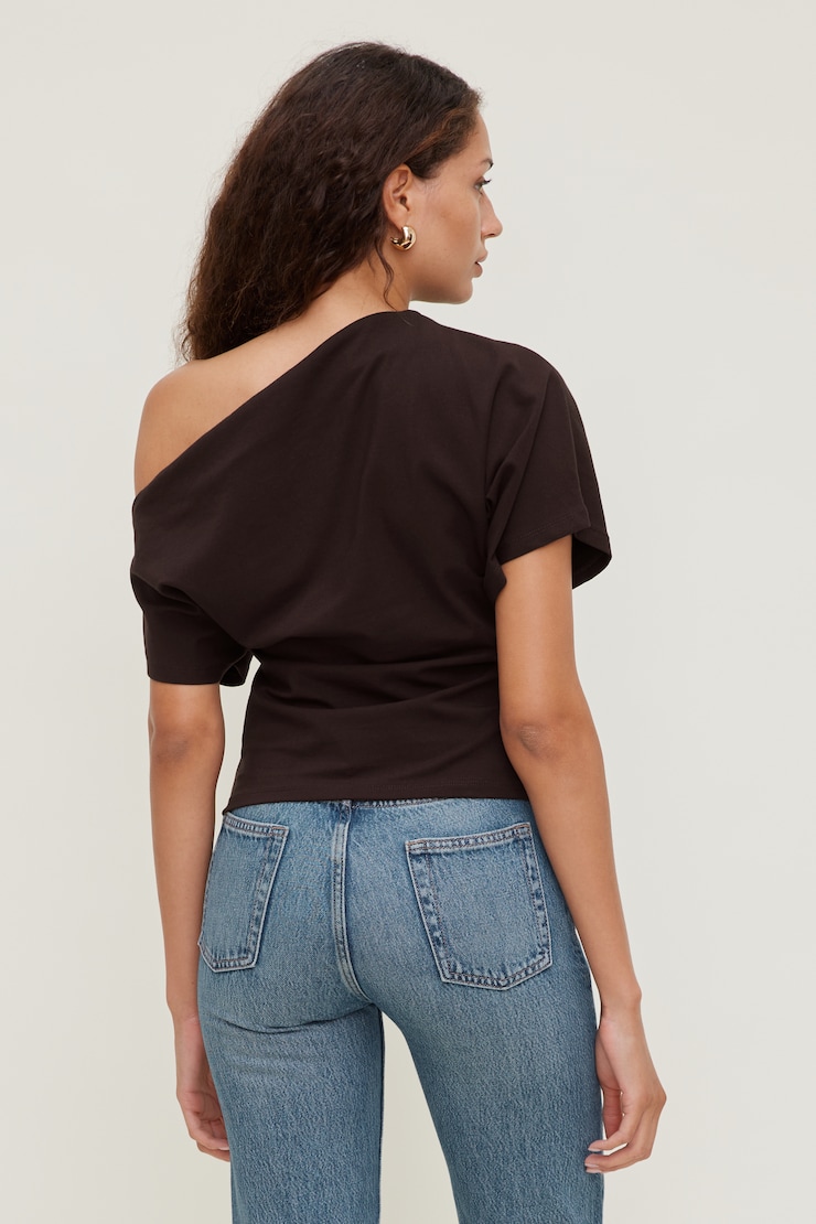 Alexa Cotton Spandex T Shirt Cherry Lacquer Burgundy large